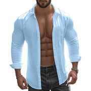 Men's loose cotton blend shirt, view 5 - MRSLM