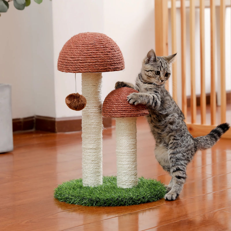 cat scratching post with natural sisal rope, view 8 - MRSLM