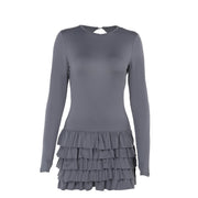 Ruffled long-sleeve jumpsuit pantskirt, view 5 - MRSLM
