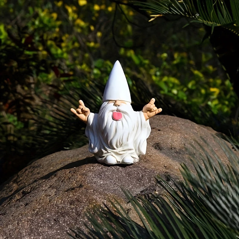 rocker gnome garden statue, view 4 - MRSLM