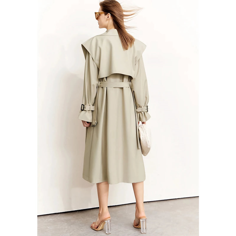 minimalist long trench coat, view 7 - MRSLM