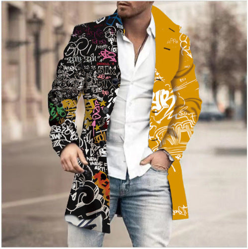 Men's stand collar plaid casual coat, view 9 - MRSLM