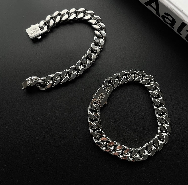 men's heavy cuban link bracelet, view 2 - MRSLM