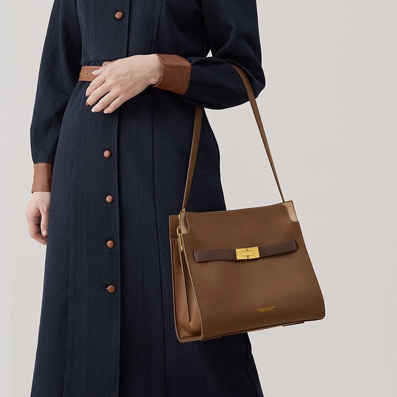 split leather bucket tote - MRSLM