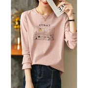 women's cartoon print cotton pullover, view 5 - MRSLM