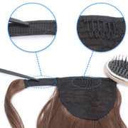 synthetic straight wraparound ponytail, view 24 - MRSLM