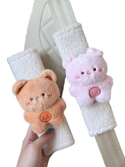 plush rabbit bear seat belt shoulder cover, view 13 - MRSLM