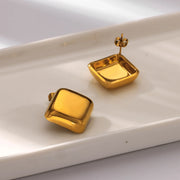 geometric square stud earrings, view 4 - MRSLM