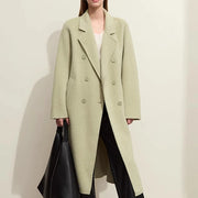 women's minimalist double-breasted wool coat - MRSLM