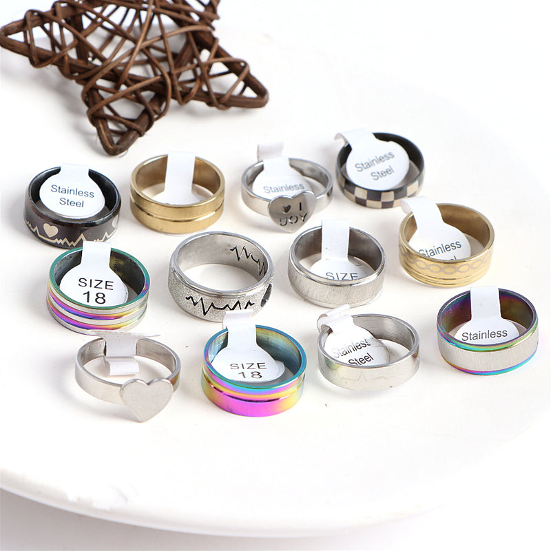 stainless steel stripe rings bulk lot, view 4 - MRSLM