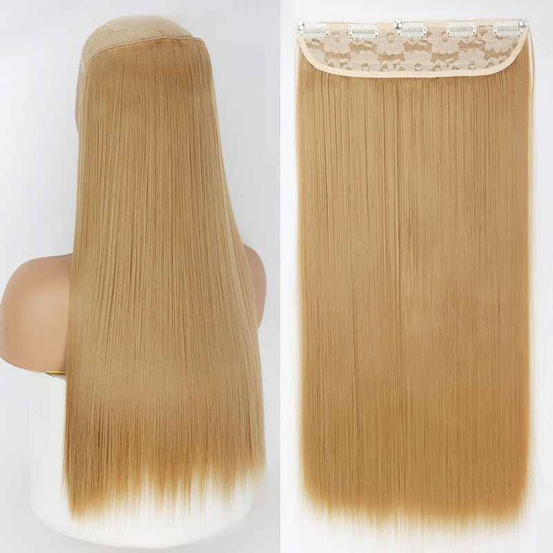 synthetic long straight clip-in hair extensions, view 5 - MRSLM