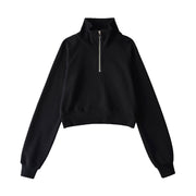 raglan sleeve stand collar half zip sweater, view 2 - MRSLM