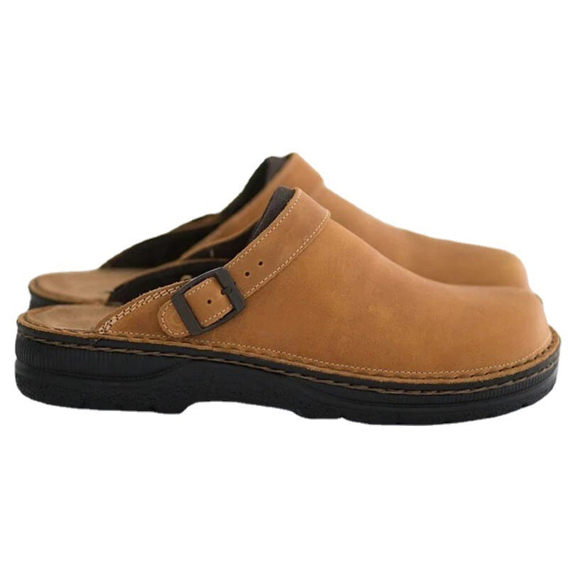 men's platform half-closed toe slippers, view 2 - MRSLM