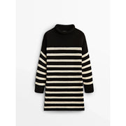 Slim-fit striped knit dress, view 2 - MRSLM