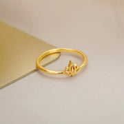 Stainless steel lotus flower ring, view 8 - MRSLM