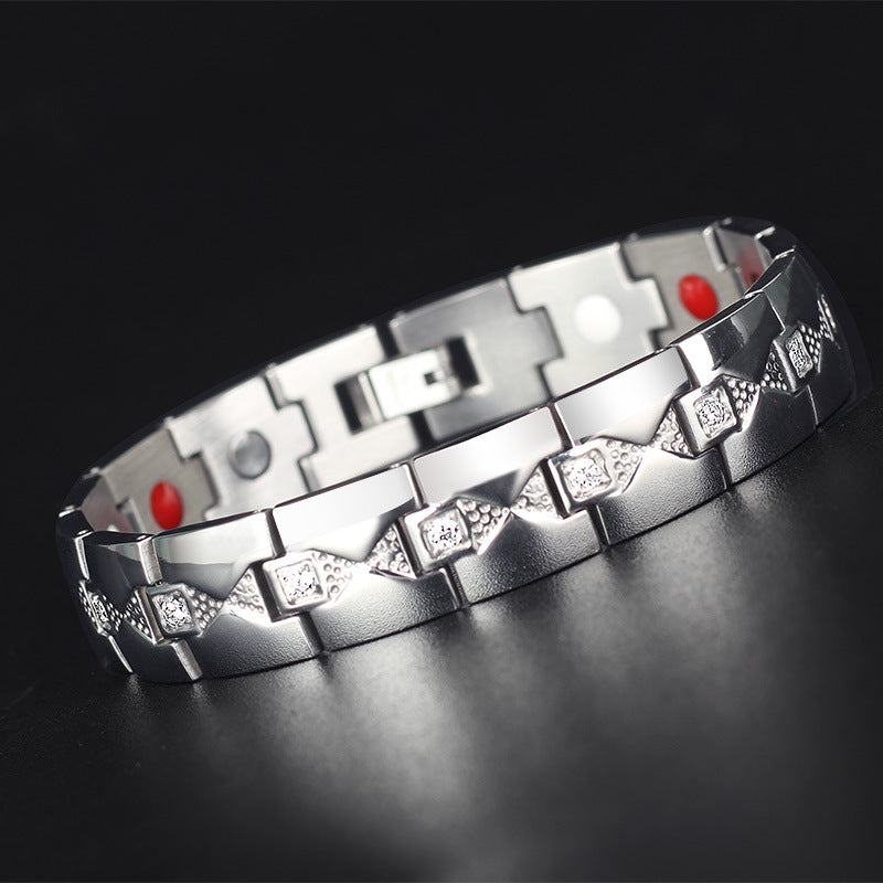 men's titanium steel magnetic clasp bracelet, view 11 - MRSLM