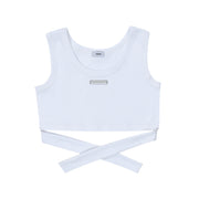 women's cotton short strap vest, view 5 - MRSLM