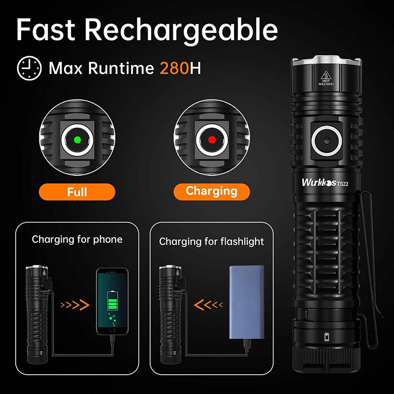 21700 LED flashlight, view 4 - MRSLM