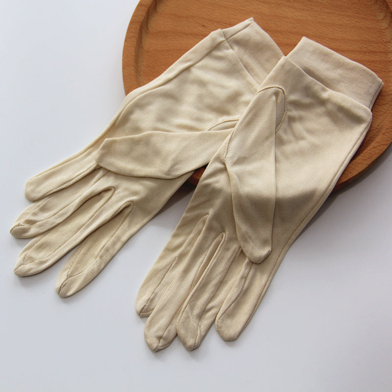 thin mulberry silk finger gloves, view 12 - MRSLM