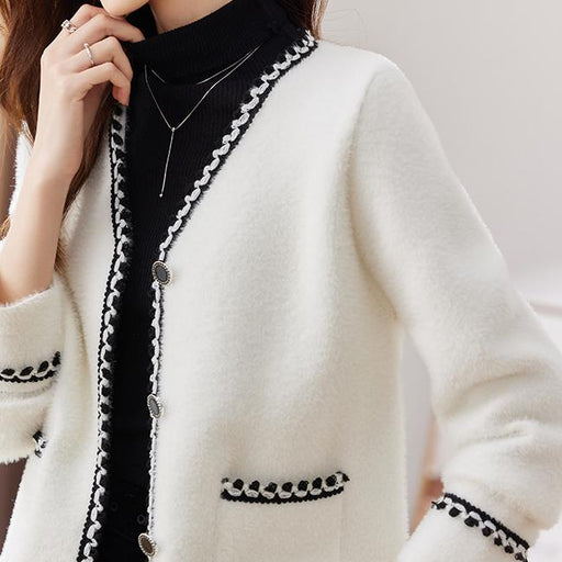v neck knitted cardigan for women - MRSLM