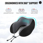 velvet memory foam travel pillow with hood, view 5 - MRSLM