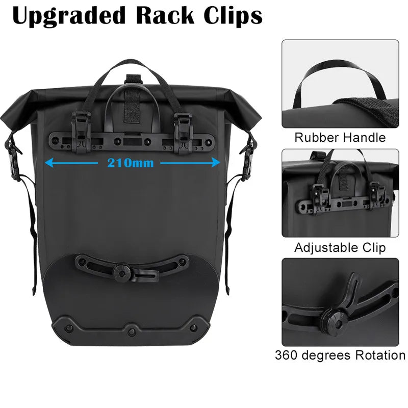 25L waterproof bike pannier bag, view 5 - MRSLM