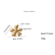 gold floral metal hair claw, view 10 - MRSLM