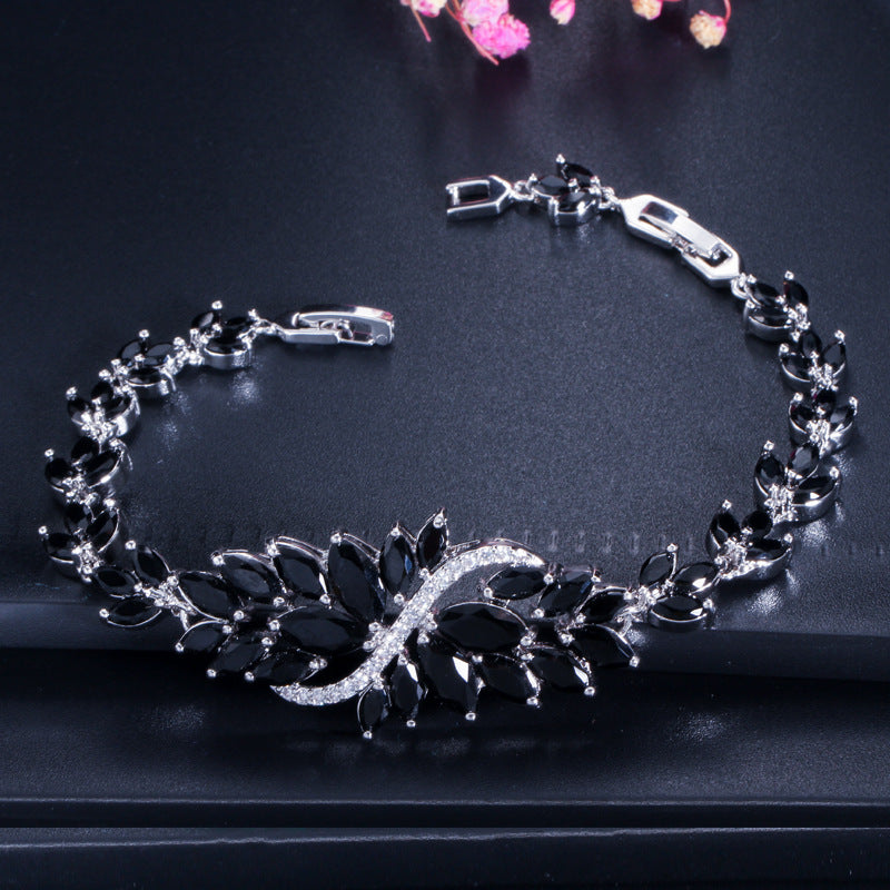 women's flower zircon bracelet, view 7 - MRSLM