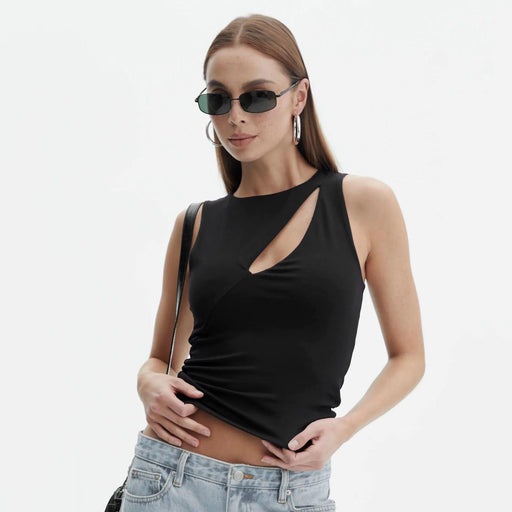 sleeveless cut out knit top - MRSLM