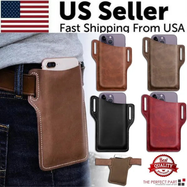 men's leather phone belt pouch - MRSLM