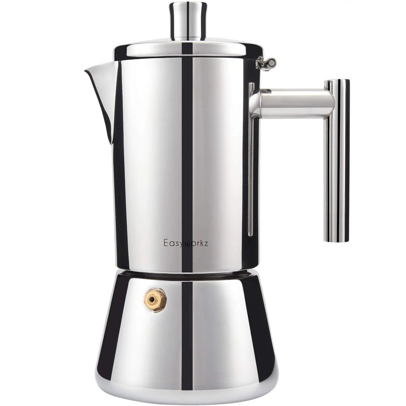 stainless steel stovetop espresso maker, view 3 - MRSLM
