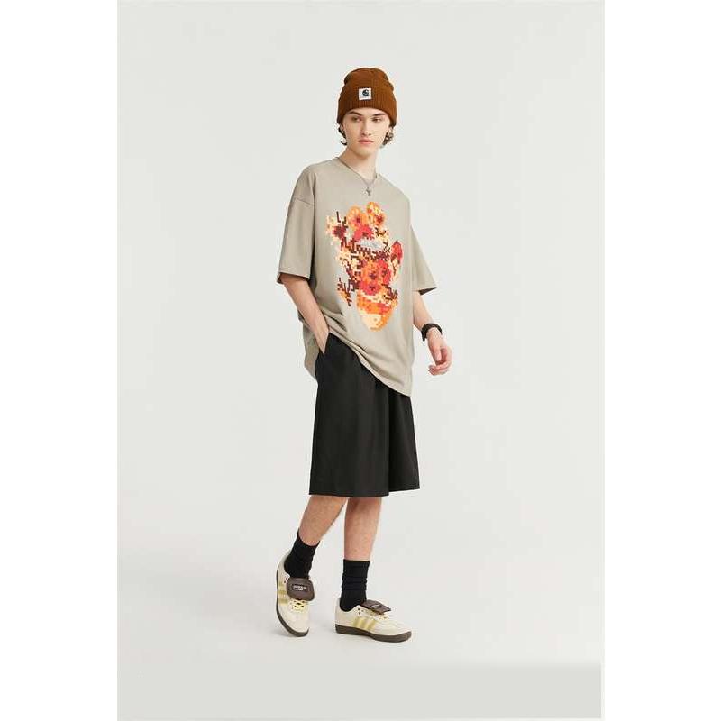 metallic sunflower print T-shirt, view 8 - MRSLM