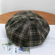 chic plaid winter beret, view 2 - MRSLM