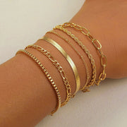 6-piece gold bracelet set, view 7 - MRSLM