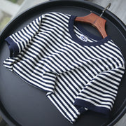 Retro striped cotton T-shirt, view 3 - MRSLM
