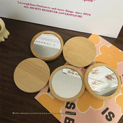 wooden portable mini makeup mirror, view 4 - MRSLM
