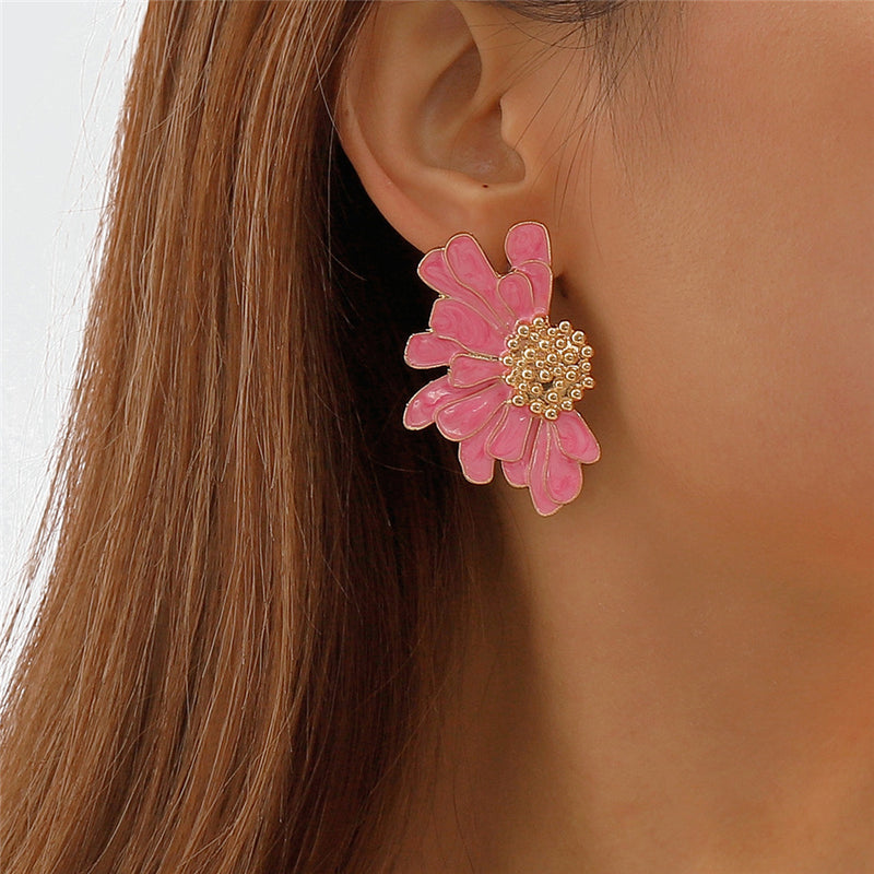 flower petal stud earrings, view 5 - MRSLM
