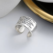 sterling silver wide letter open ring, view 3 - MRSLM