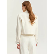 women's short blazer with lapel collar, view 5 - MRSLM