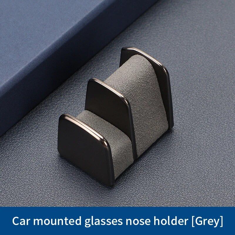 leather and zinc alloy car glasses holder, view 3 - MRSLM