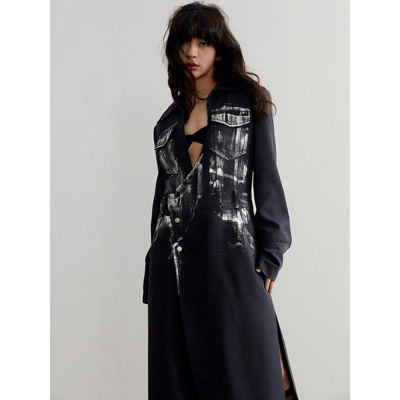 women's long slit blazer, view 7 - MRSLM