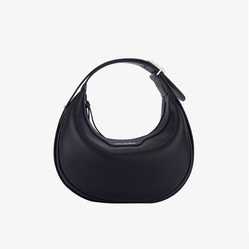 crescent leather crossbody bag, view 2 - MRSLM