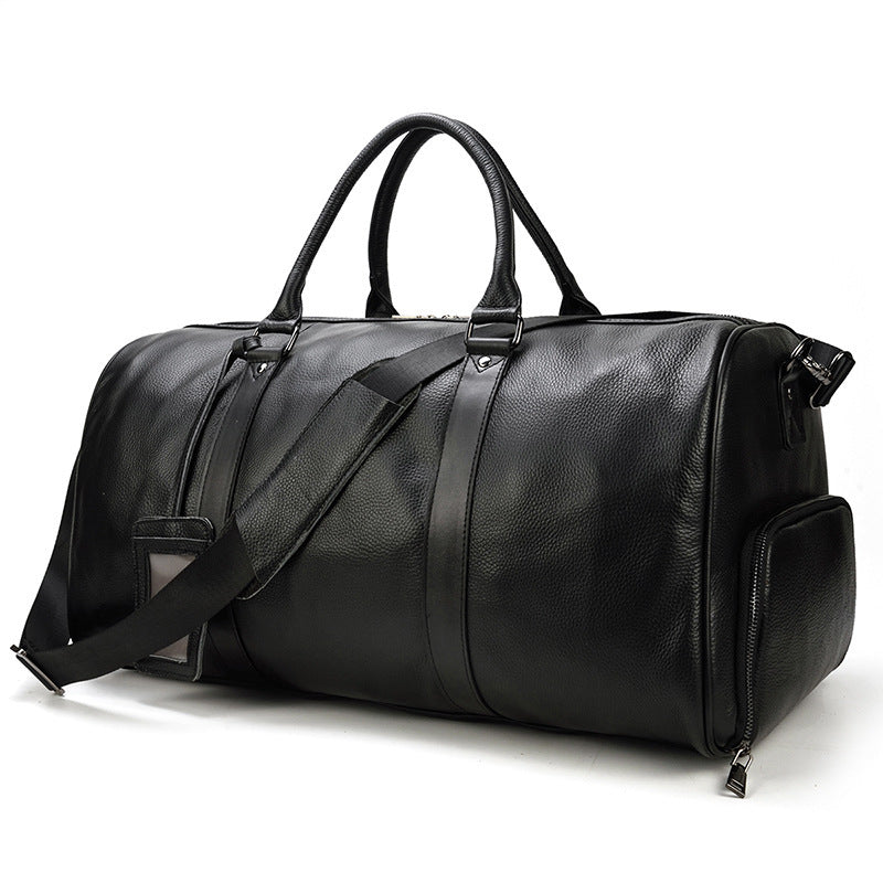 men's genuine leather gym bag, view 2 - MRSLM