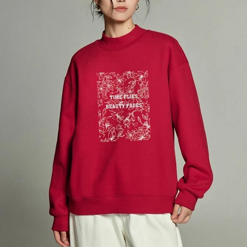 winter floral plush sweatshirt for women - MRSLM