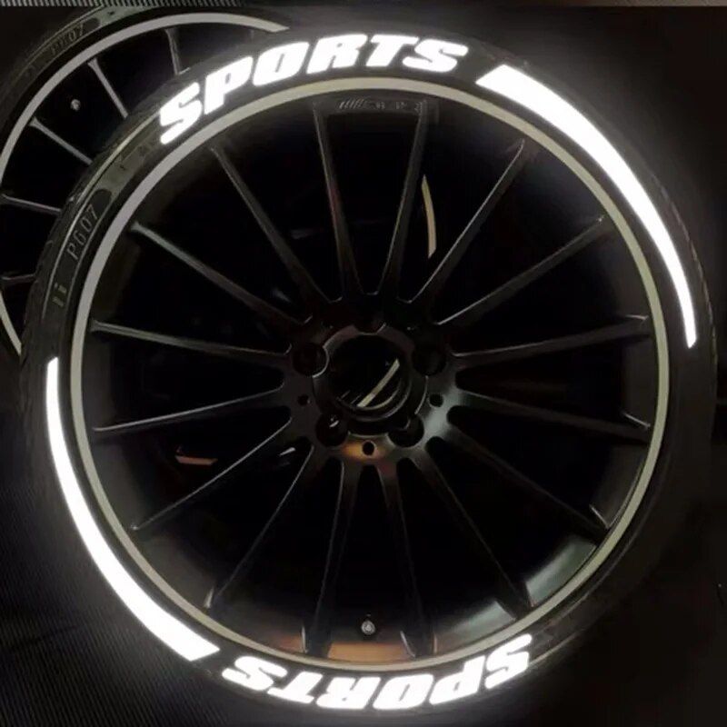 Reflective 3D tire lettering decals, view 3 - MRSLM