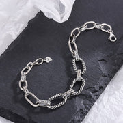 s925 silver great wall punk bracelet, view 3 - MRSLM