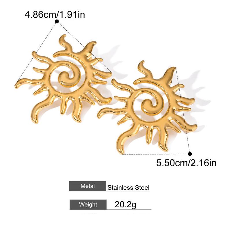 sun-shaped stud earrings, view 2 - MRSLM