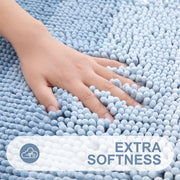 chenille striped bath mat, view 4 - MRSLM