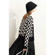 women's plaid v-neck cardigan, view 11 - MRSLM