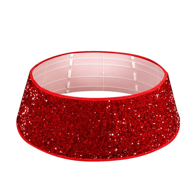 Red sequin Christmas tree skirt, view 2 - MRSLM